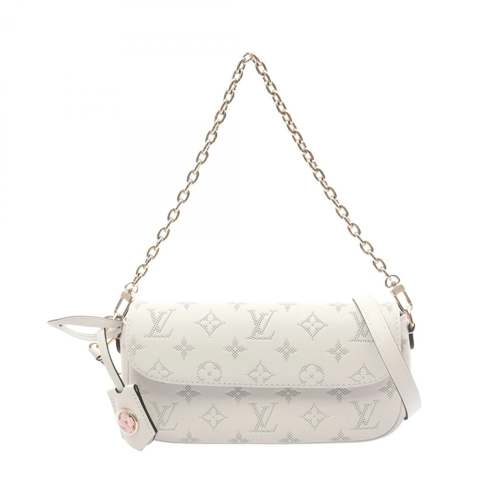 Louis Vuitton Wallet on Chain Ivy Handbag Leather Monogram Flower White